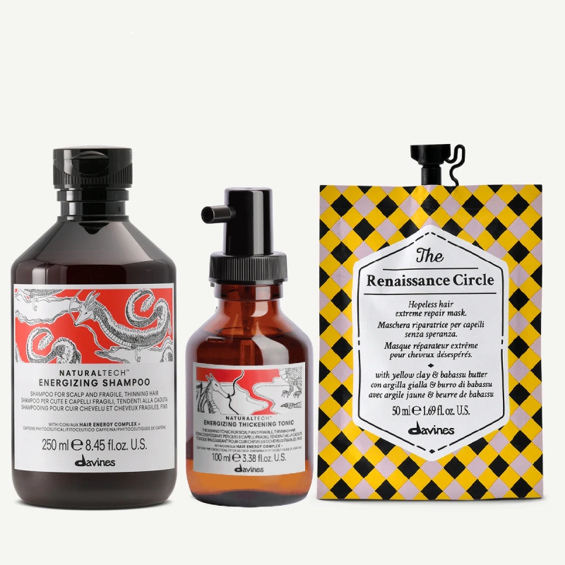 Energizing zestaw Davines szampon, tonik, z renassaince circle.png