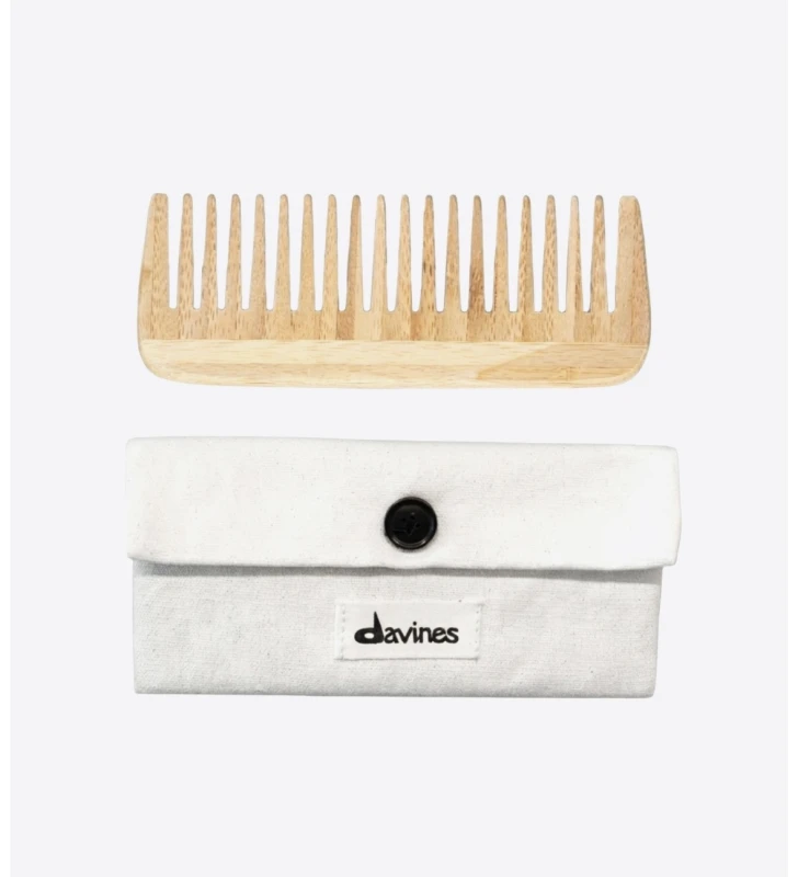 Davines - drewniany grzebień w bawełnianym pokrowcu