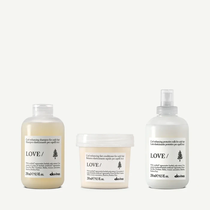 Zestaw Davines LOVE CURL Shampoo 250 ml + LOVE CURL Conditioner 250 ml + LOVE CURL Hair Milk Enhancer 250 ml