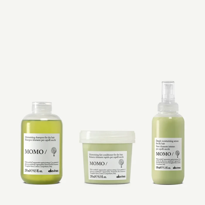 Zestaw Davines MOMO Shampoo 250 ml + MOMO Conditioner 250 ml + MOMO Quenching Fluid 150 ml