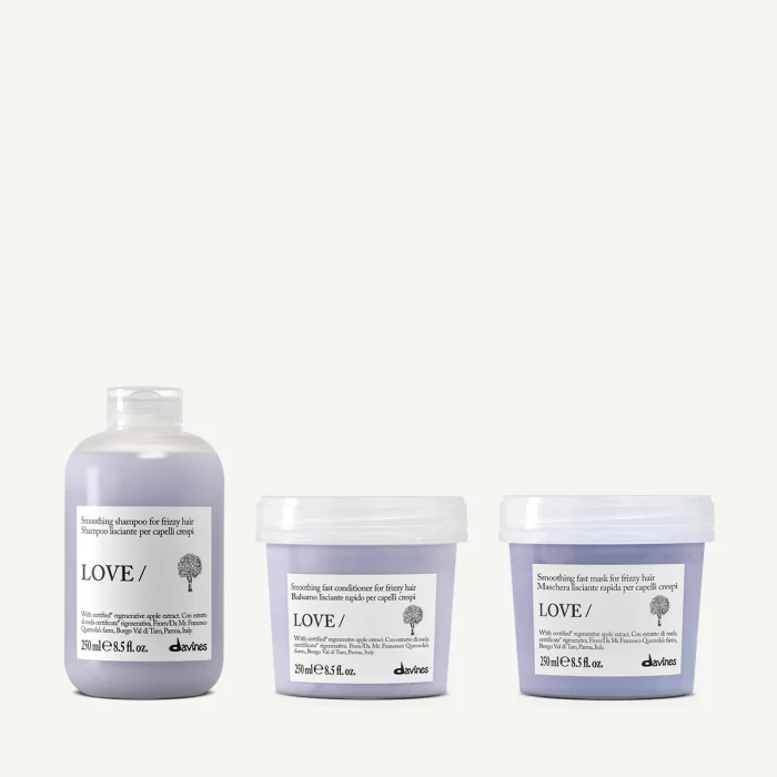 Zestaw Davines LOVE Smoothing Shampoo 250 ml + LOVE Smoothing Conditioner 250 ml + LOVE Smoothing Mask 250 ml