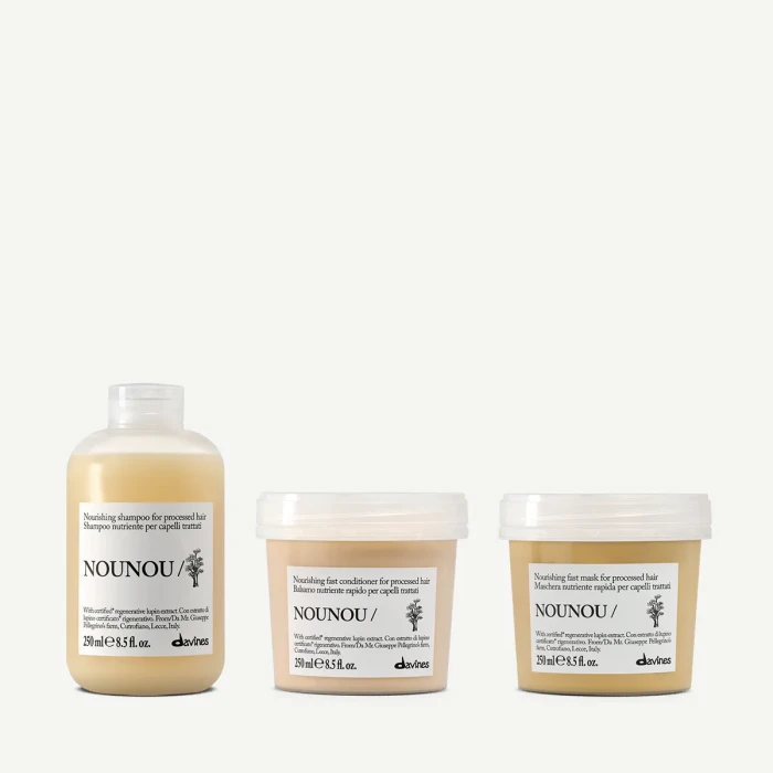 Zestaw Davines NOUNOU Shampoo 250 ml + NOUNOU Conditioner 250 ml + NOUNOU Hair Mask 250 ml