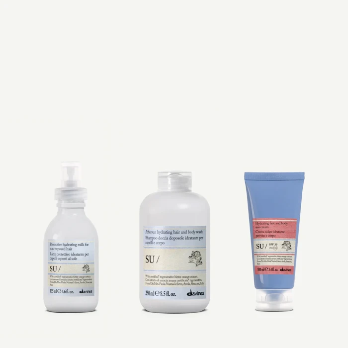 Davines SU Hair &amp; Body Wash 250 ml + SU Hair Milk 135 ml + SU Protective Cream SPF 30 100 ml