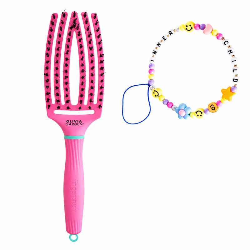 Olivia Garden Szczotka do Włosów Finger Inner Child Brush Medium Lollipop Pink